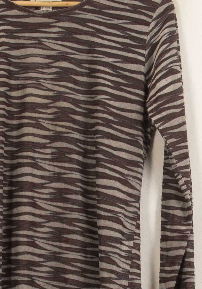 T-shirt Manches Longues Marron et Beige - Taille XL/42 de la marque Maison 123 | PARAD55499 - Vendu par Paradigme - Image 3