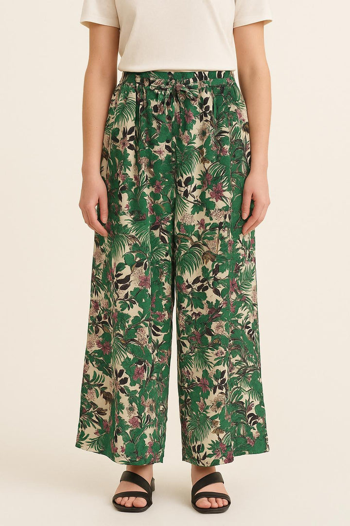Pantalon Large Vert et Écru - Taille L/40 de la marque IKKS | PARAD55511 - Vendu par Paradigme - Image 1