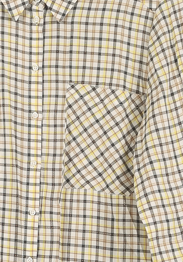 Chemise à Carreaux Jaune et Bleue - Taille XXL/44 de la marque Caroll | PARAD55523 - Vendu par Paradigme - Image 3