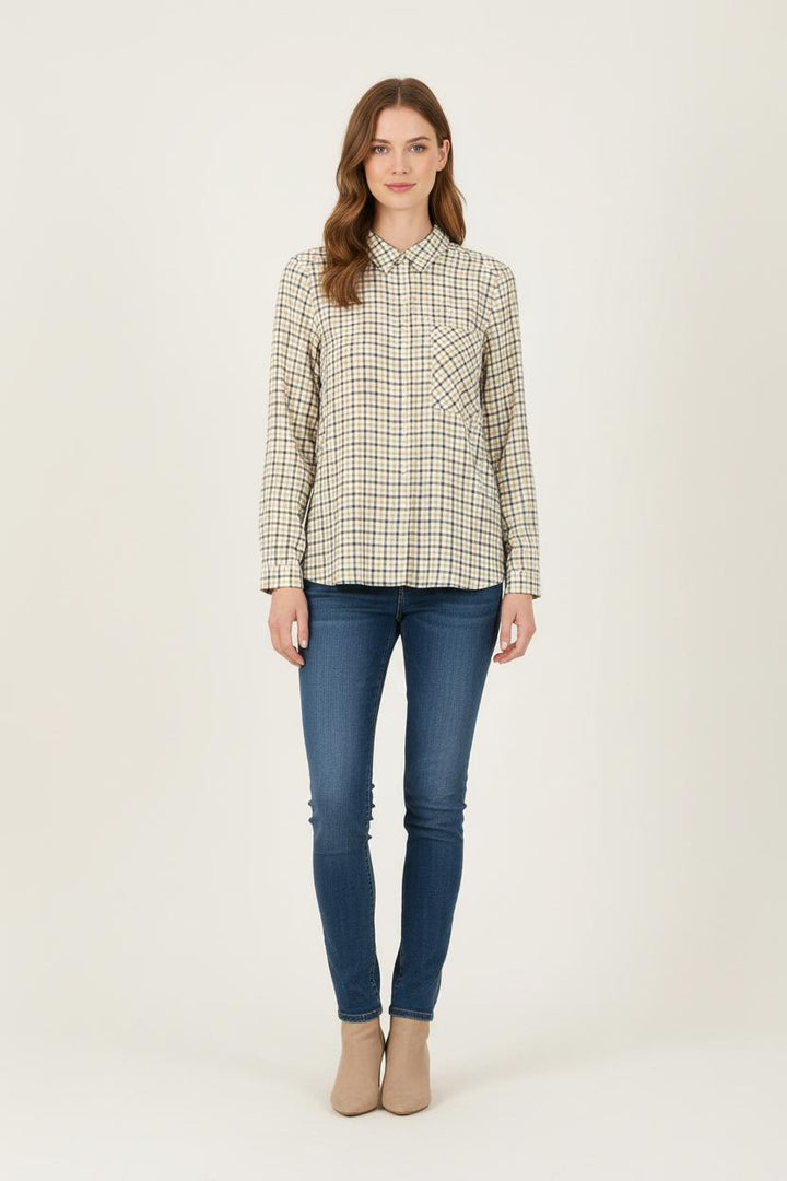 Chemise à Carreaux Jaune et Bleue - Taille XXL/44 de la marque Caroll | PARAD55523 - Vendu par Paradigme - Image 1