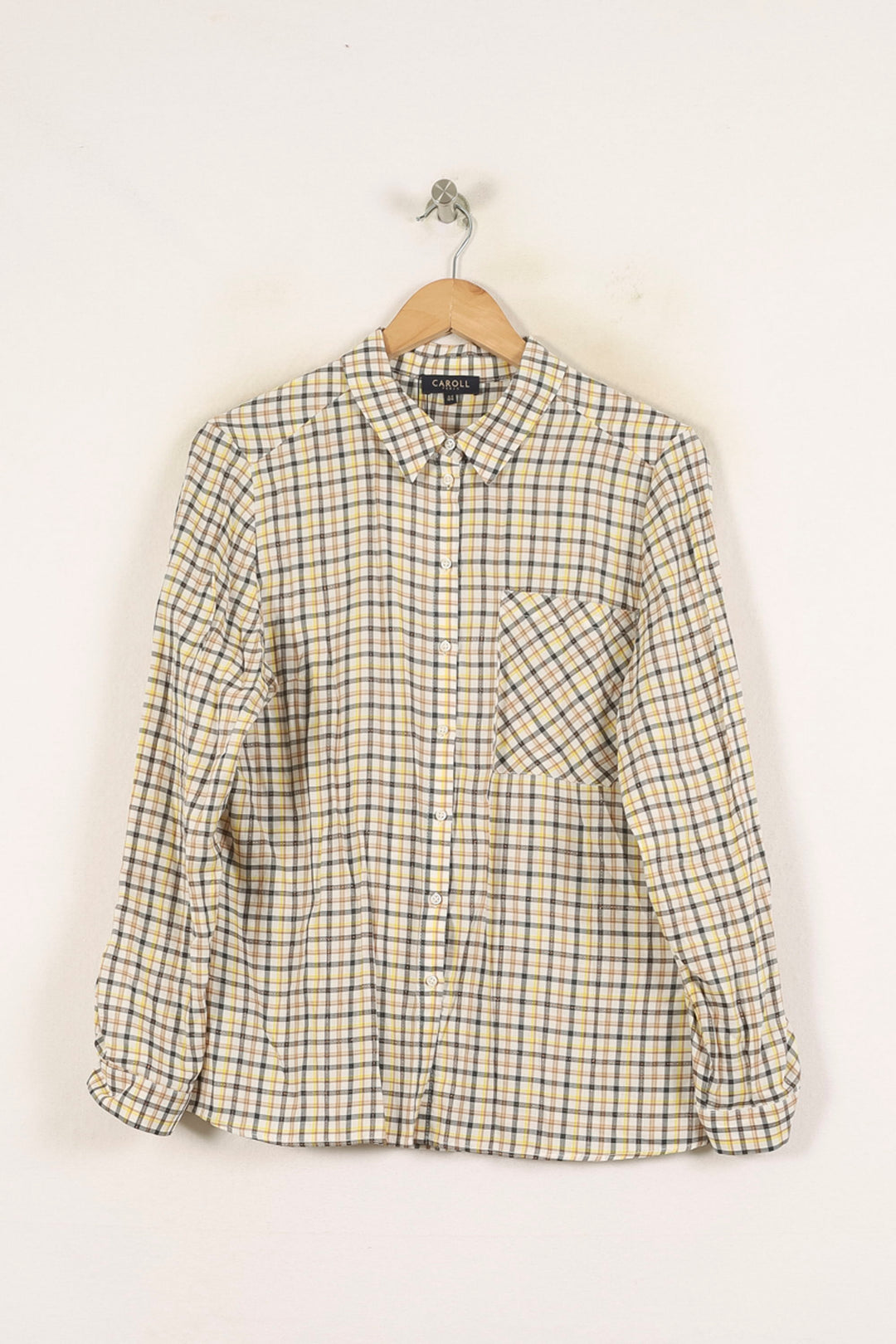 Chemise à Carreaux Jaune et Bleue - Taille XXL/44 de la marque Caroll | PARAD55523 - Vendu par Paradigme - Image 2