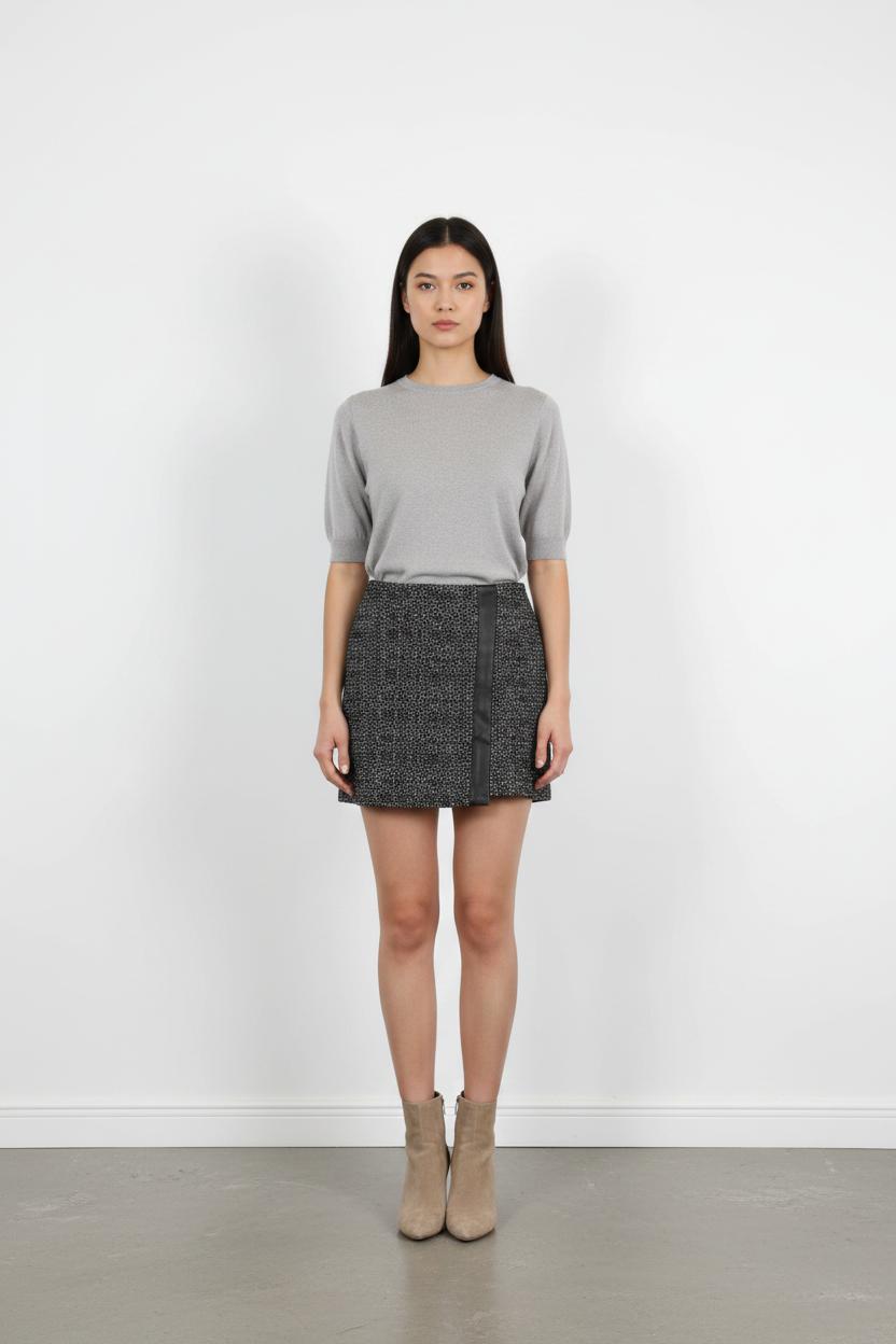 Jupe Droite Noire et Blanche - Taille S/36
