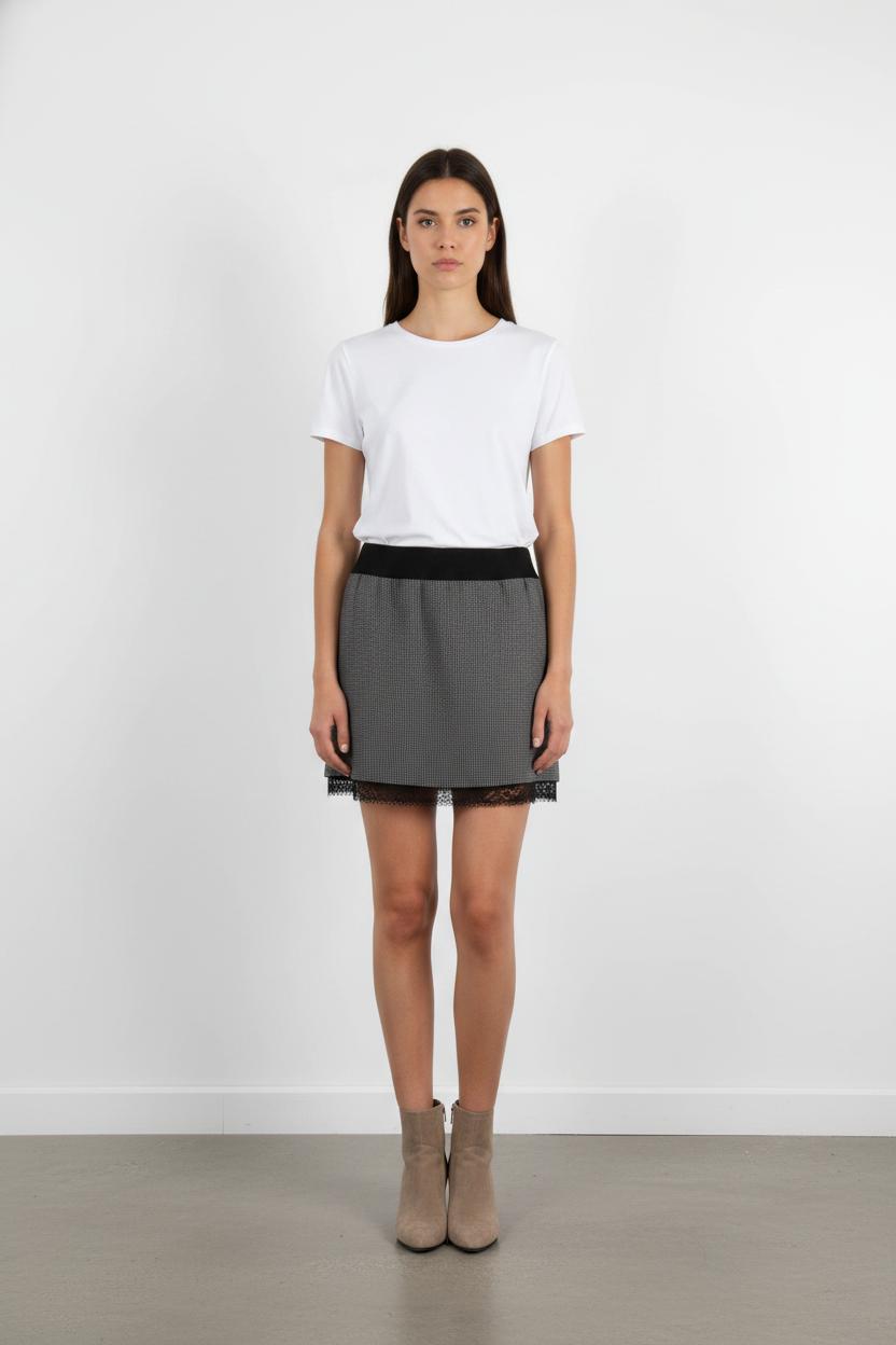 Jupe Courte Noire et Blanche - Taille S/36