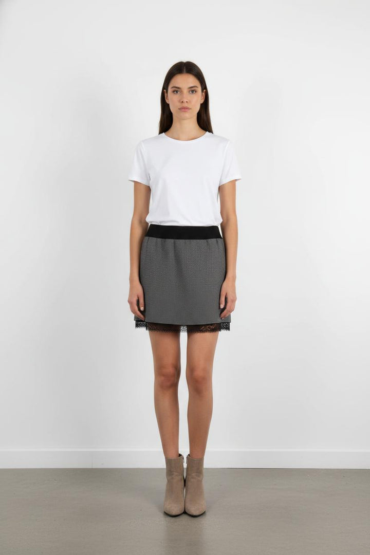 Jupe Courte Noire et Blanche - Taille S/36
