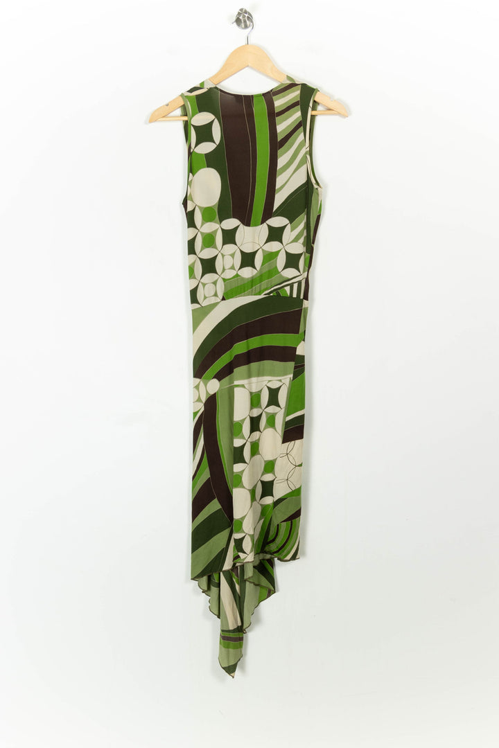 Robe Longue Verte et Blanche - Taille L/40 de la marque Max Mara | PARAD55589 - Vendu par Paradigme - Image 4