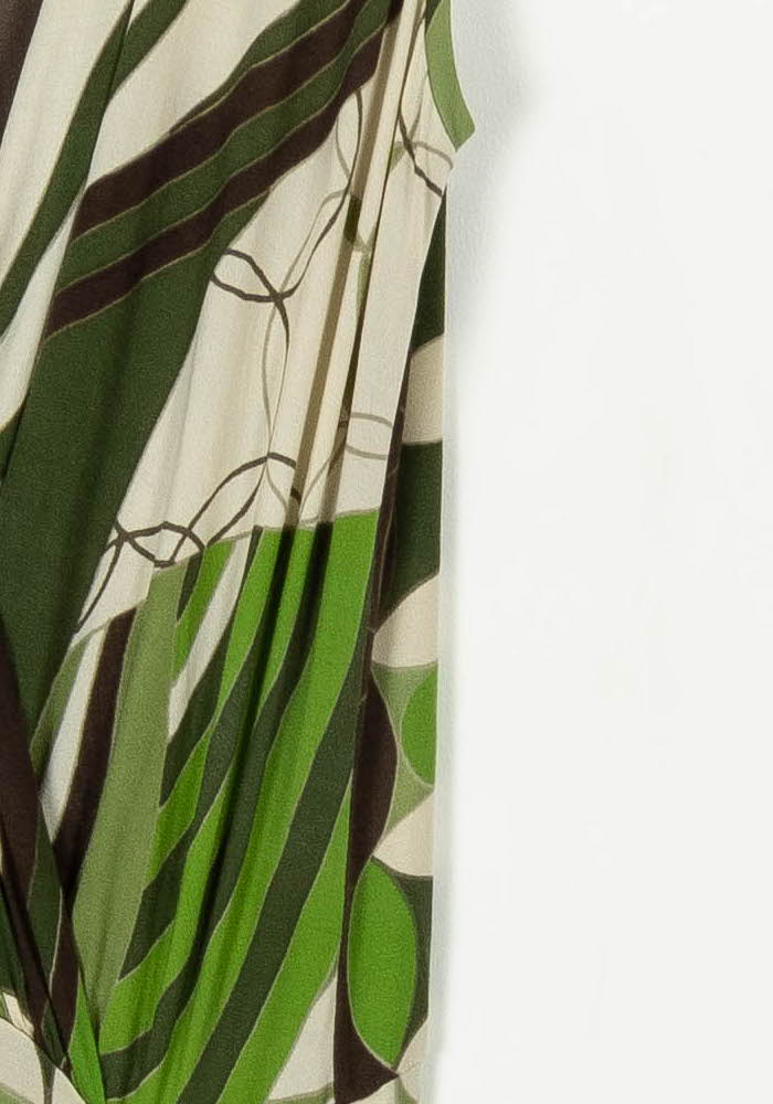 Robe Longue Verte et Blanche - Taille L/40 de la marque Max Mara | PARAD55589 - Vendu par Paradigme - Image 3