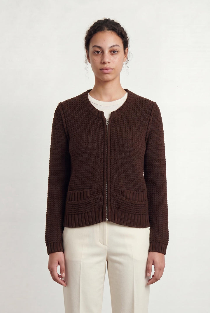 Gilet Marron - Taille L/40 de la marque Claudie Pierlot | PARAD55598 - Vendu par Paradigme - Image 1