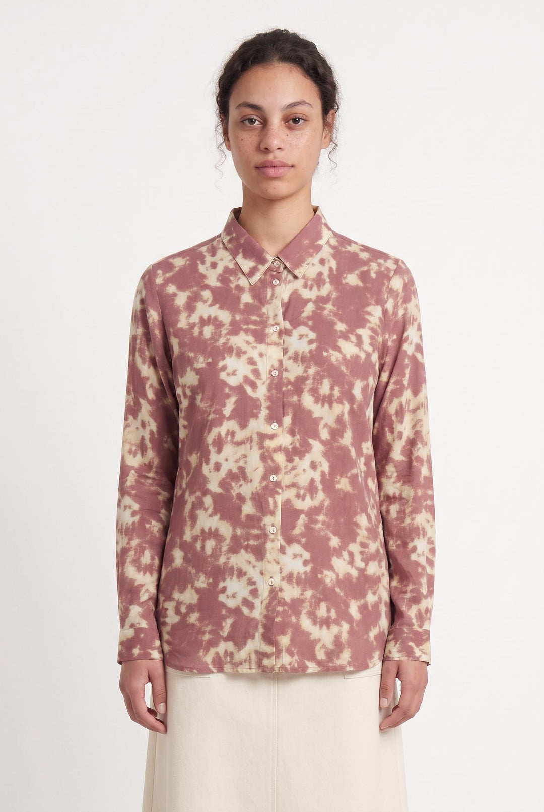 Chemise Bordeau et Beige - Taille L/40 de la marque Bizance | PARAD55616 - Vendu par Paradigme - Image 1