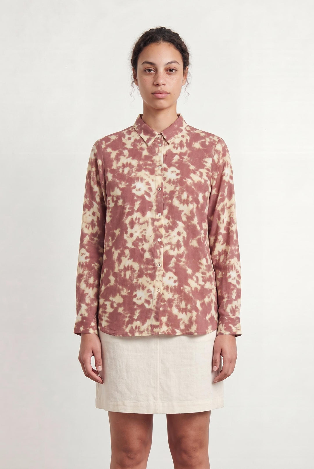 Chemise Bordeau et Beige - Taille L/40 de la marque Bizance | PARAD55618 - Vendu par Paradigme - Image 1