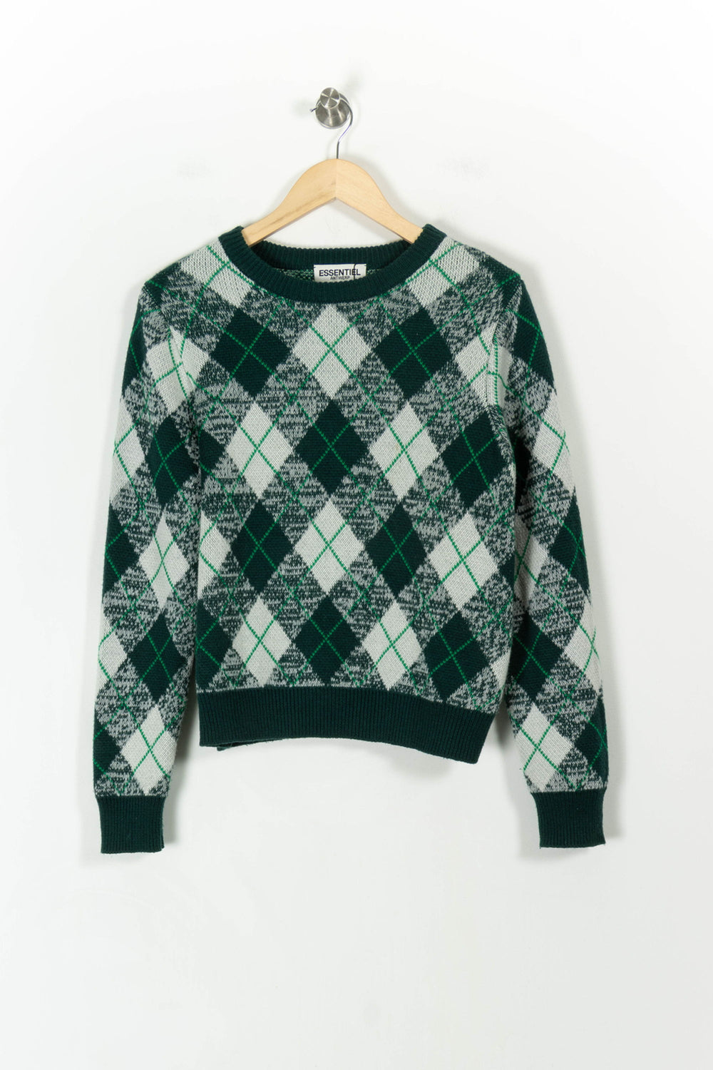 Pull Vert et Blanc - Taille S/36 de la marque Essentiel Antwerp | PARAD55622 - Vendu par Paradigme - Image 2