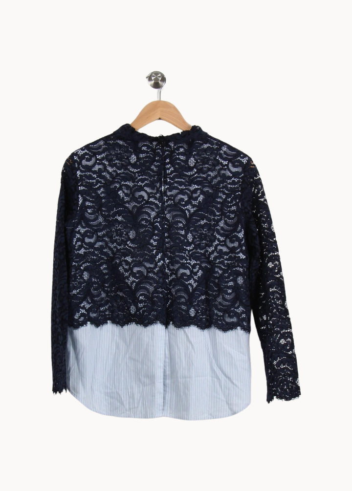 Blouse Bleu et Blanc - Taille L/40 de la marque Sandro | PARAD55631 - Vendu par Paradigme - Image 4