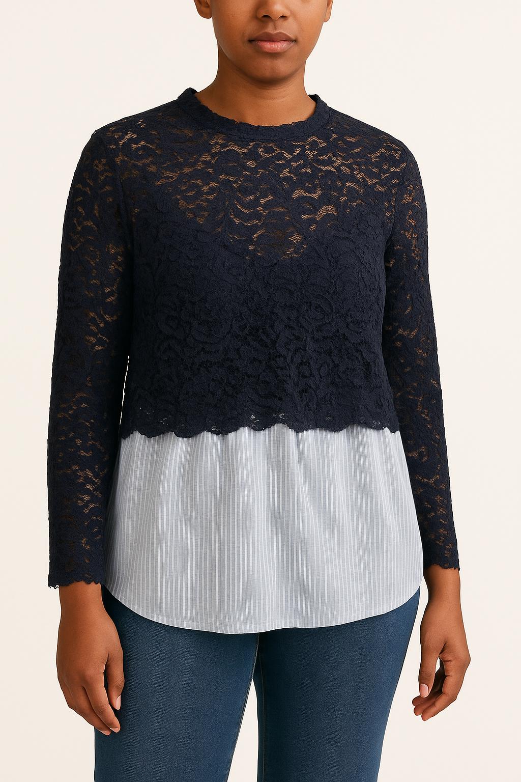 Blouse Bleu et Blanc - Taille L/40 de la marque Sandro | PARAD55631 - Vendu par Paradigme - Image 1