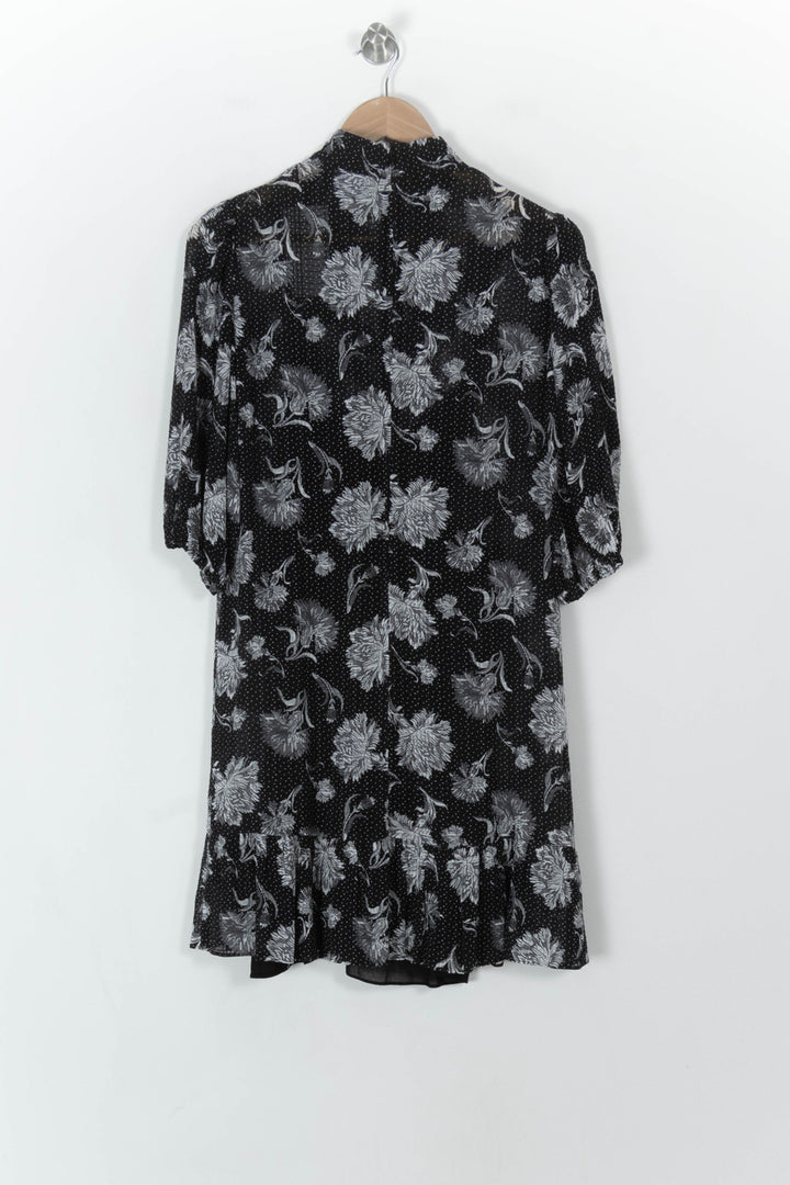 Robe Fleurie Noire et Blanche - Taille S/36 de la marque The Kooples | PARAD55638 - Vendu par Paradigme - Image 5