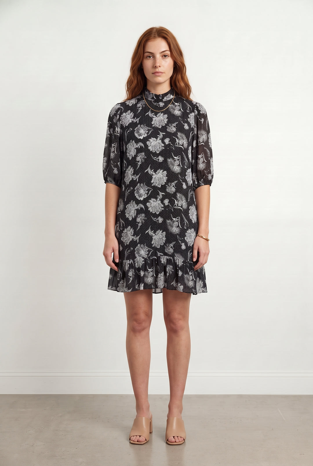 Robe Fleurie Noire et Blanche - Taille S/36 de la marque The Kooples | PARAD55638 - Vendu par Paradigme - Image 1