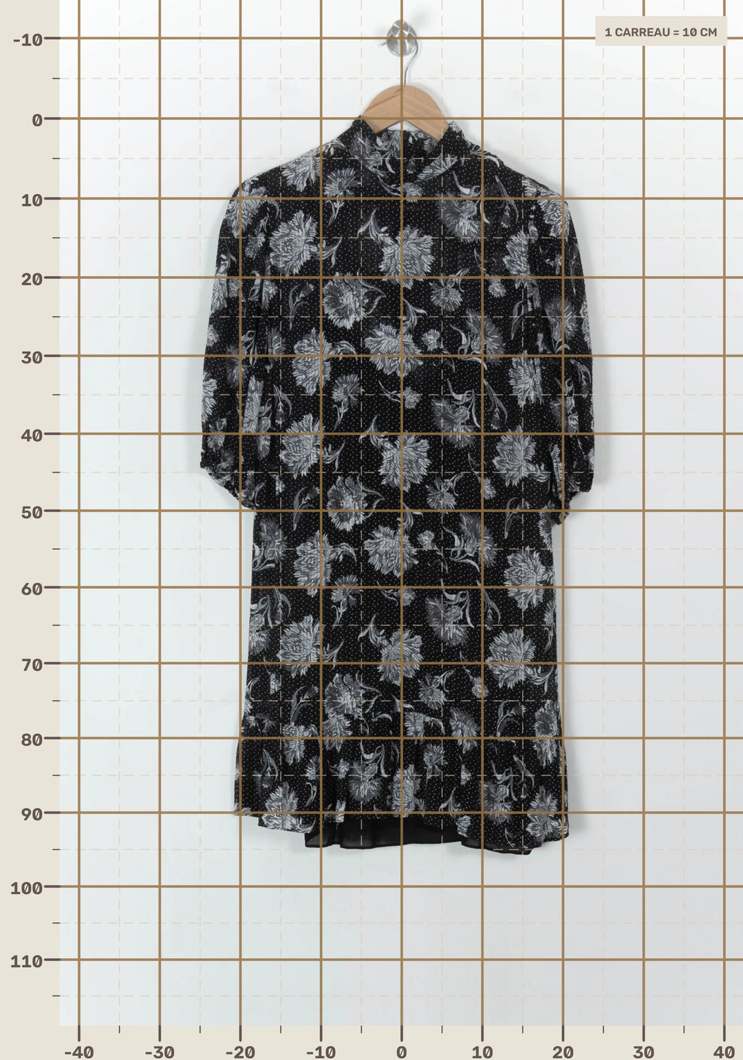 Robe Fleurie Noire et Blanche - Taille S/36 de la marque The Kooples | PARAD55638 - Vendu par Paradigme - Image 4