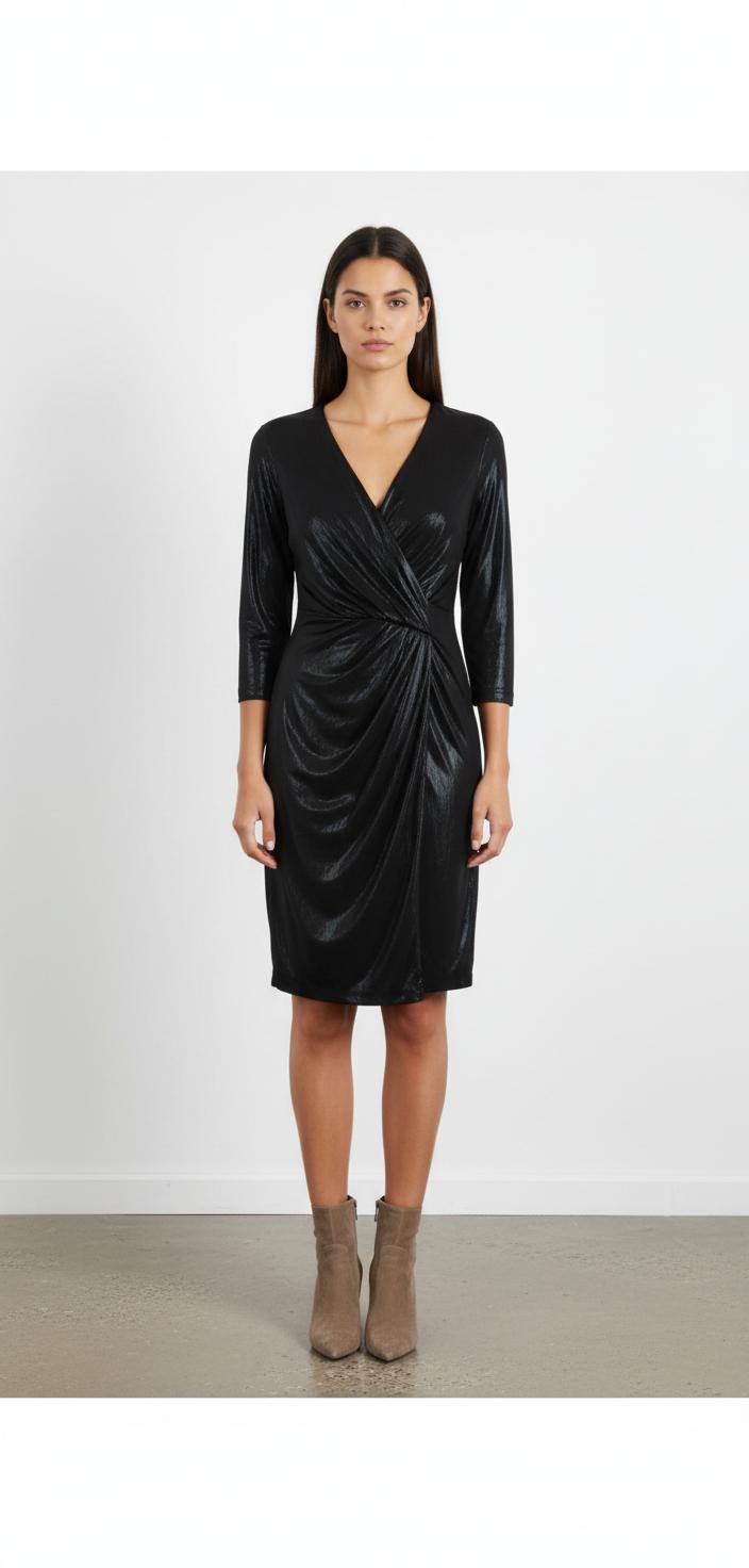 Robe Drapée Noire - Taille M/38