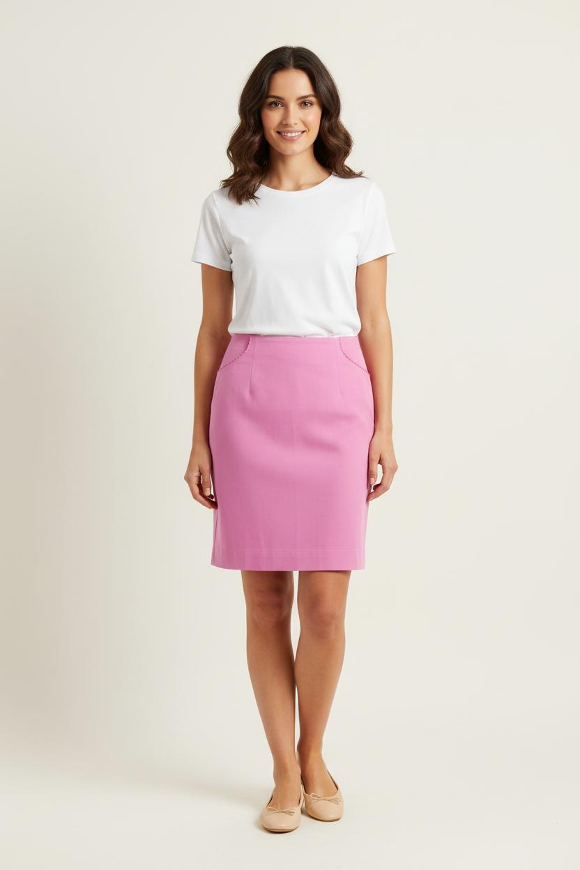 Jupe Droite Rose - Taille M/38 de la marque Grace & Mila | PARAD55658 - Vendu par Paradigme - Image 1