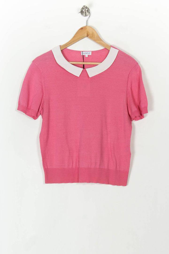 Pull Rose et Blanc - Taille M/38 de la marque Claudie Pierlot | PARAD55670 - Vendu par Paradigme - Image 2