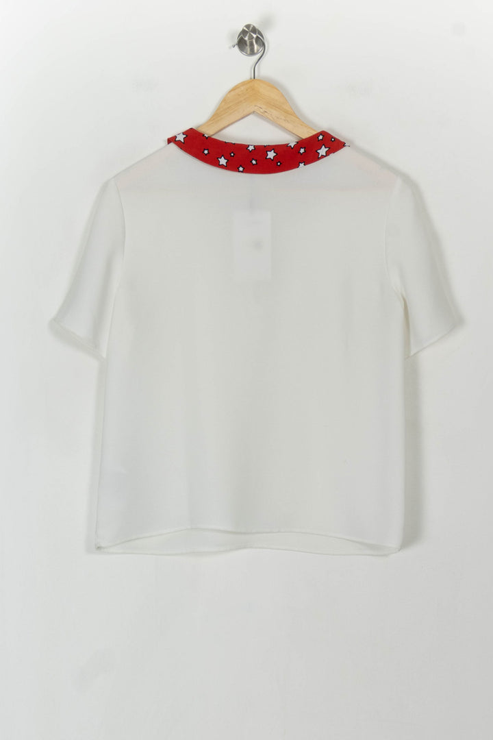 Blouse Blanche et Rouge - Taille L/40 de la marque Claudie Pierlot | PARAD55671 - Vendu par Paradigme - Image 5