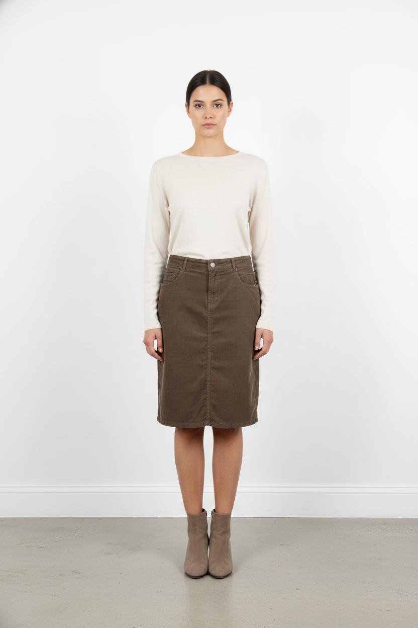 Jupe Droite Marron - Taille L/40