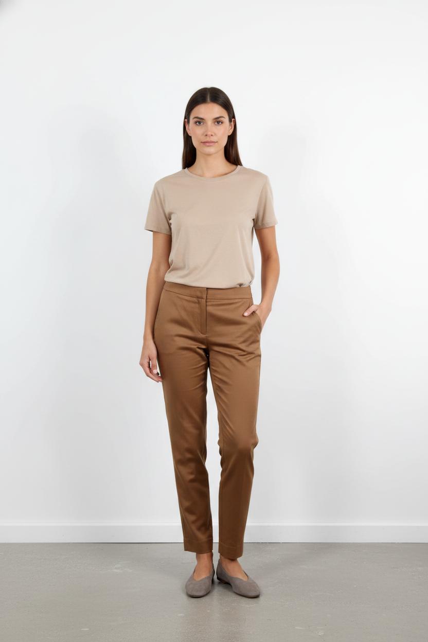 Pantalon Tailleur Marron - Taille M/38