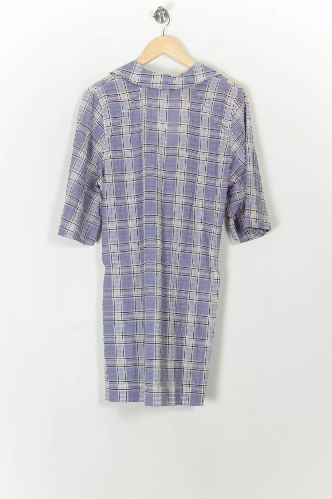Robe portefeuille violette à carreaux - Taille L/40 de la marque Ganni | PARAD55689 - Vendu par Paradigme - Image 5