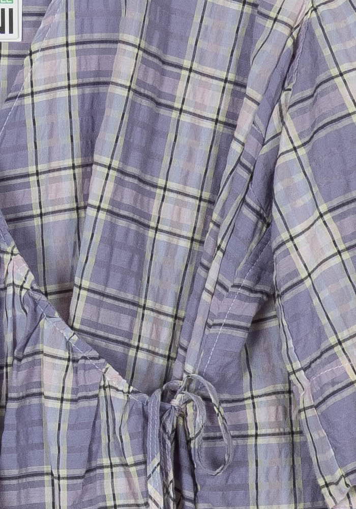 Robe portefeuille violette à carreaux - Taille L/40 de la marque Ganni | PARAD55689 - Vendu par Paradigme - Image 3