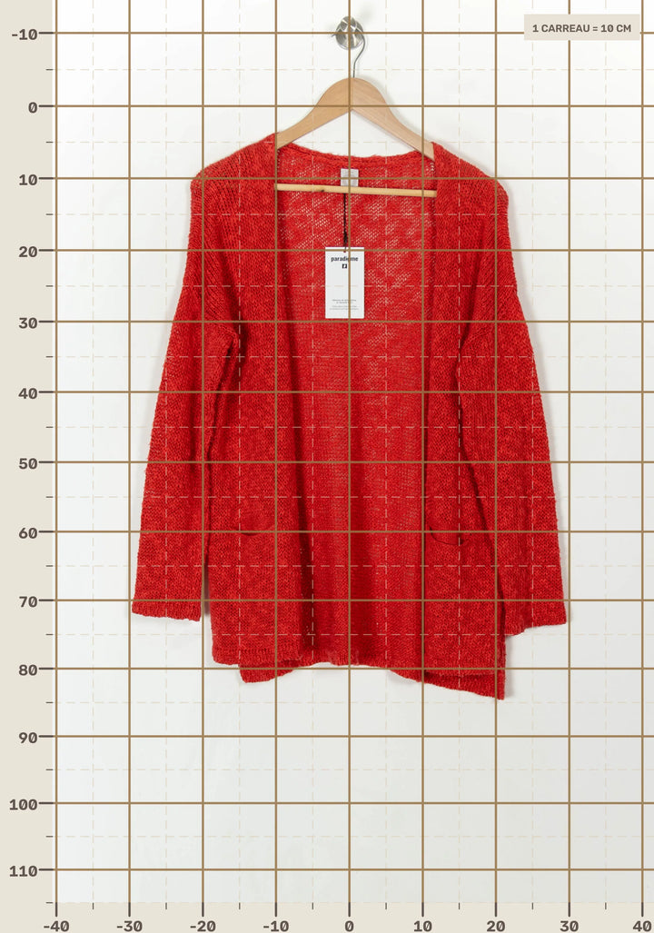 Cardigan Rouge - Taille M/38 de la marque Maison Montagut | PARAD55699 - Vendu par Paradigme - Image 4