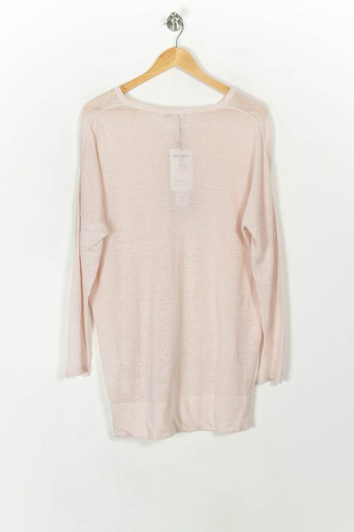 Pull Col V Rose - Taille M/38 de la marque Maison Montagut | PARAD55703 - Vendu par Paradigme - Image 5