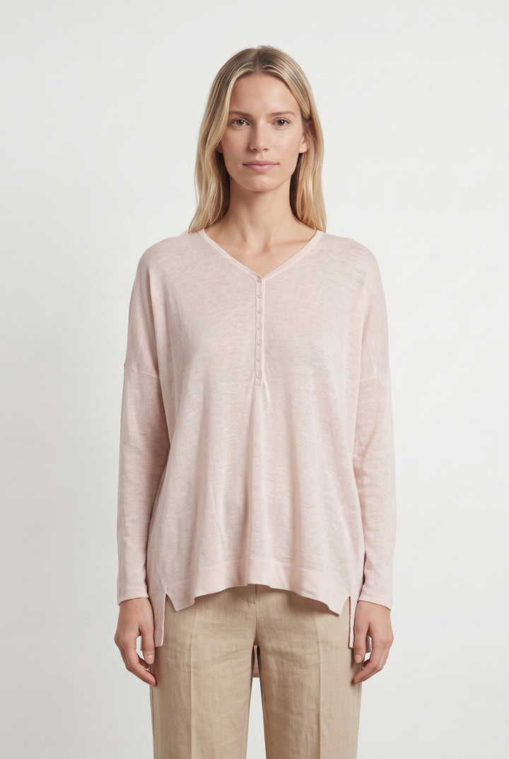 Pull Col V Rose - Taille M/38 de la marque Maison Montagut | PARAD55703 - Vendu par Paradigme - Image 1
