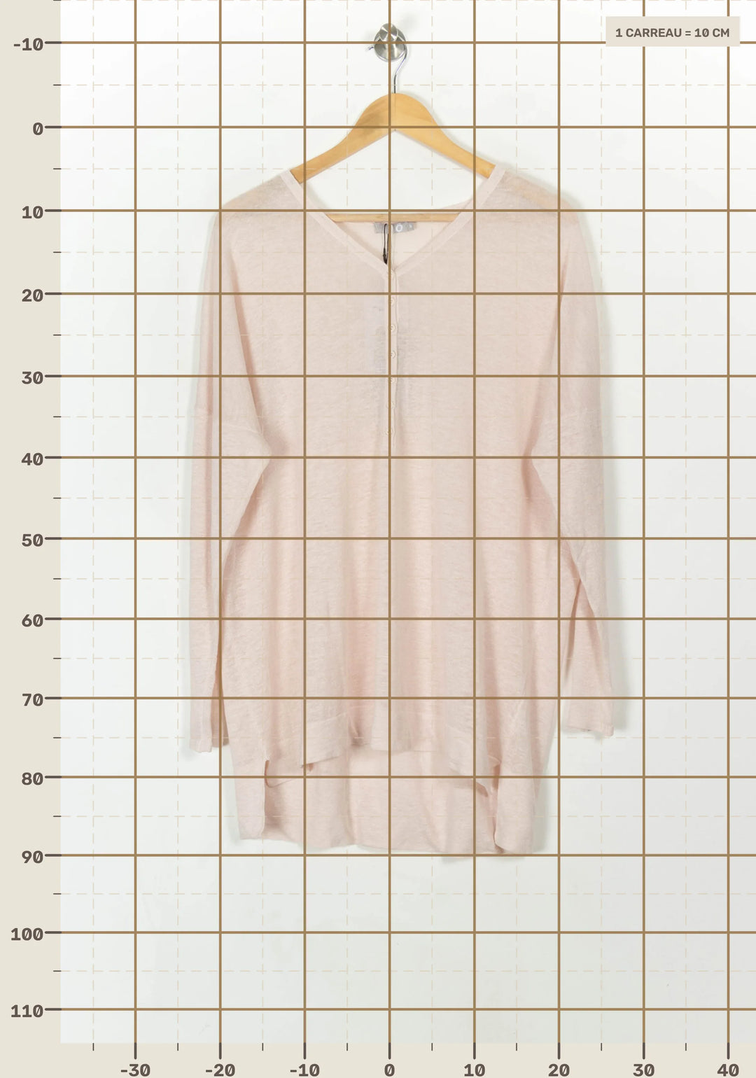 Pull Col V Rose - Taille M/38 de la marque Maison Montagut | PARAD55703 - Vendu par Paradigme - Image 4