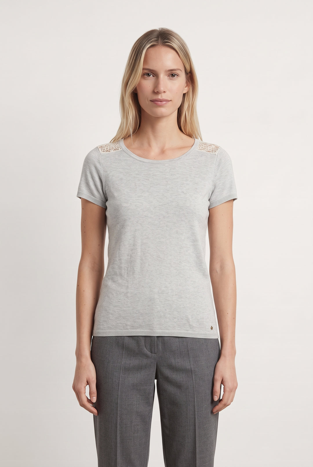 T-shirt Gris et Blanc - Taille S/36 de la marque Des petits hauts | PARAD55706 - Vendu par Paradigme - Image 1