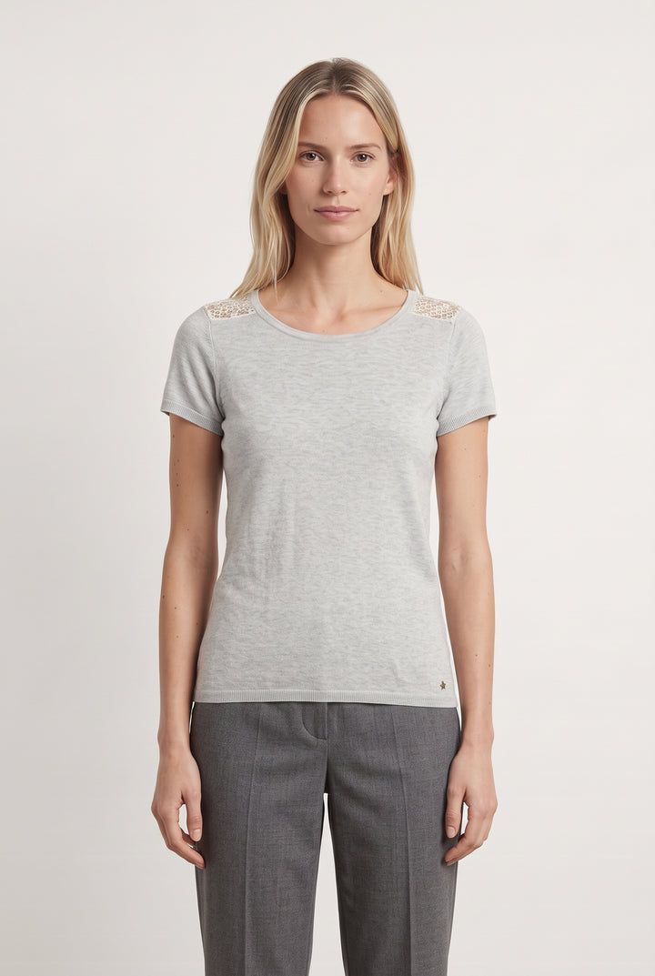 T-shirt Gris et Blanc - Taille S/36 de la marque Des petits hauts | PARAD55706 - Vendu par Paradigme - Image 1