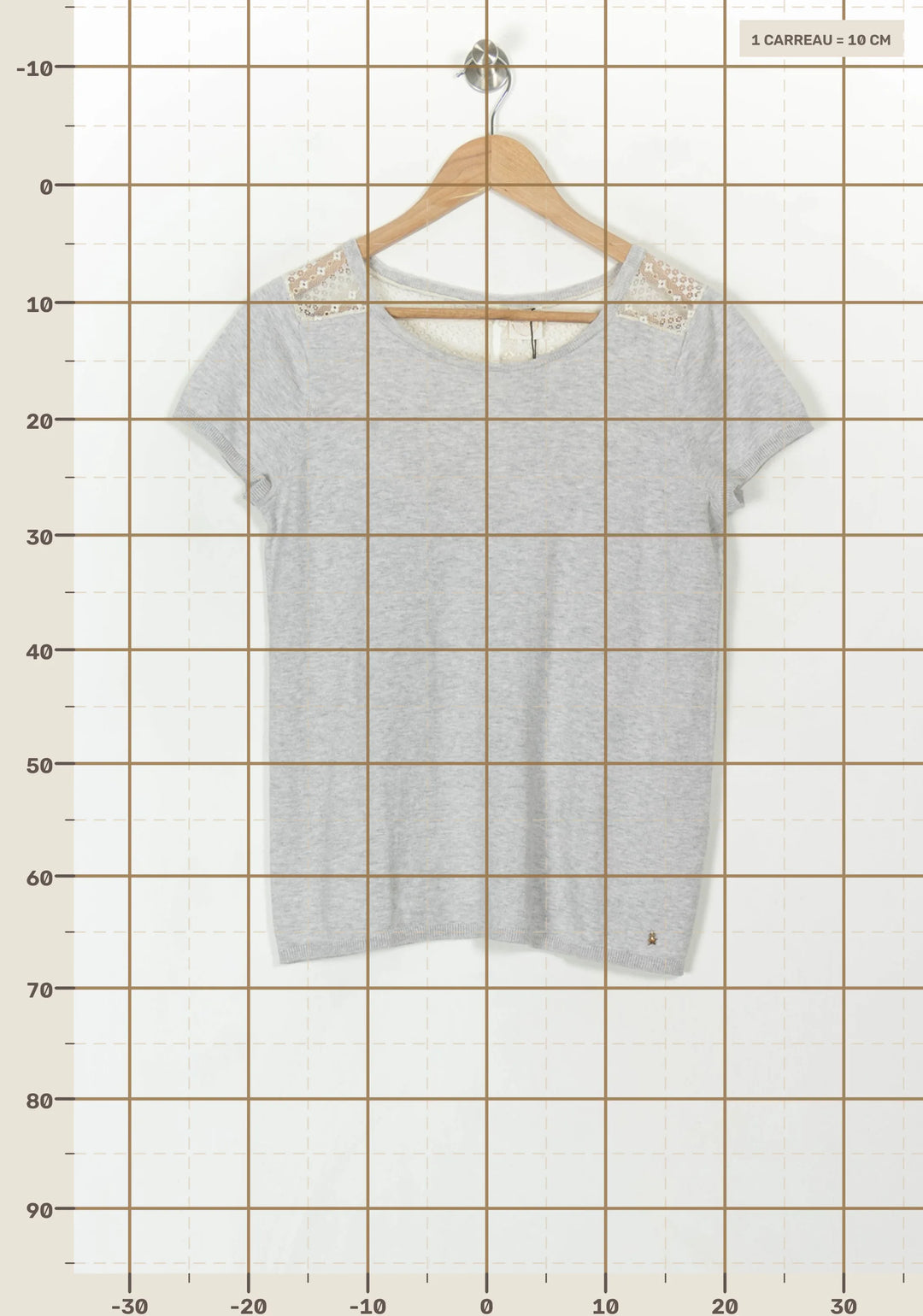 T-shirt Gris et Blanc - Taille S/36 de la marque Des petits hauts | PARAD55706 - Vendu par Paradigme - Image 4