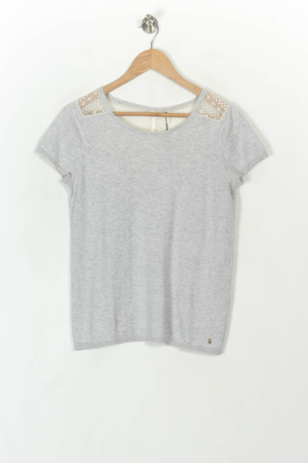 T-shirt Gris et Blanc - Taille S/36 de la marque Des petits hauts | PARAD55706 - Vendu par Paradigme - Image 2