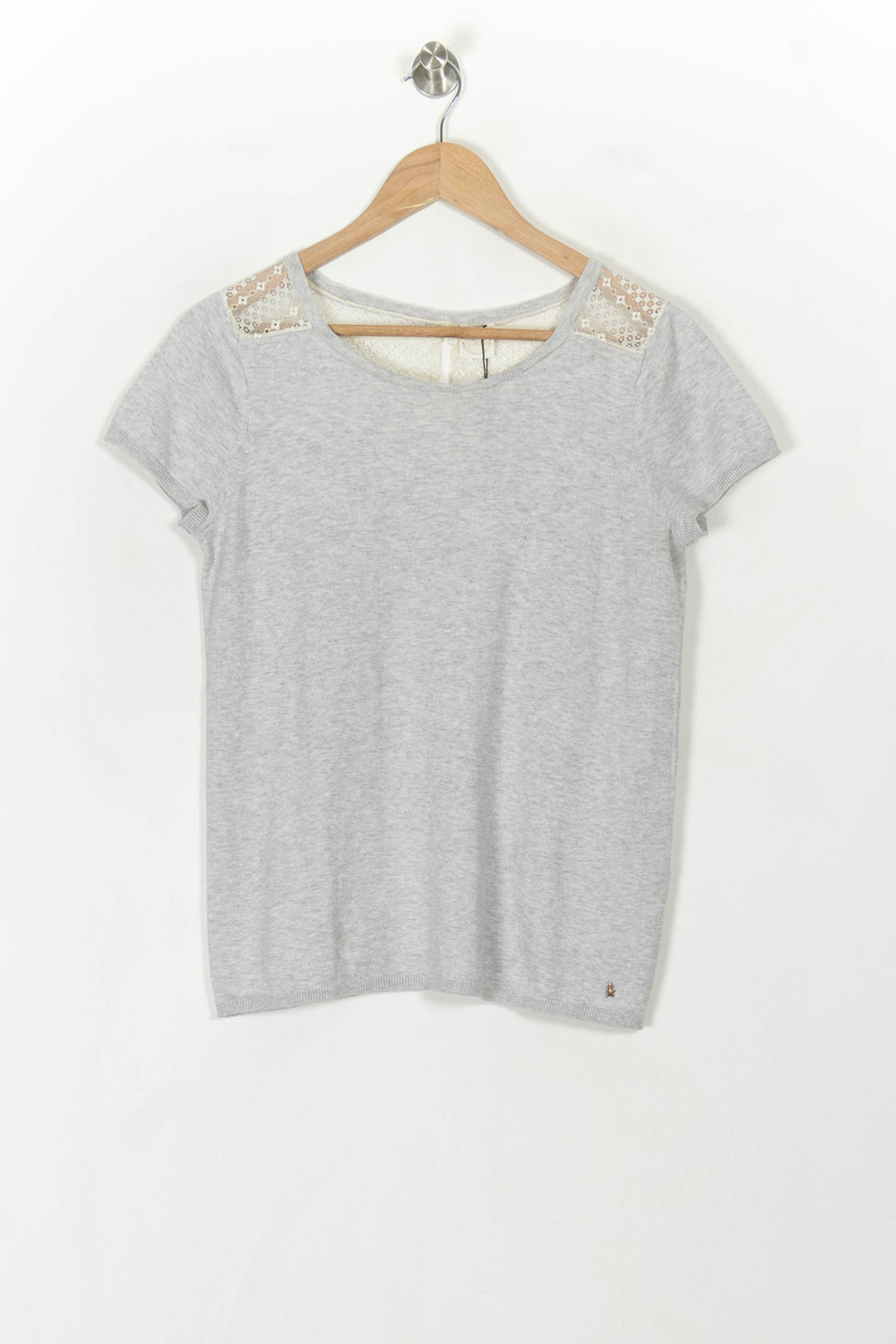 T-shirt Gris et Blanc - Taille S/36 de la marque Des petits hauts | PARAD55706 - Vendu par Paradigme - Image 2