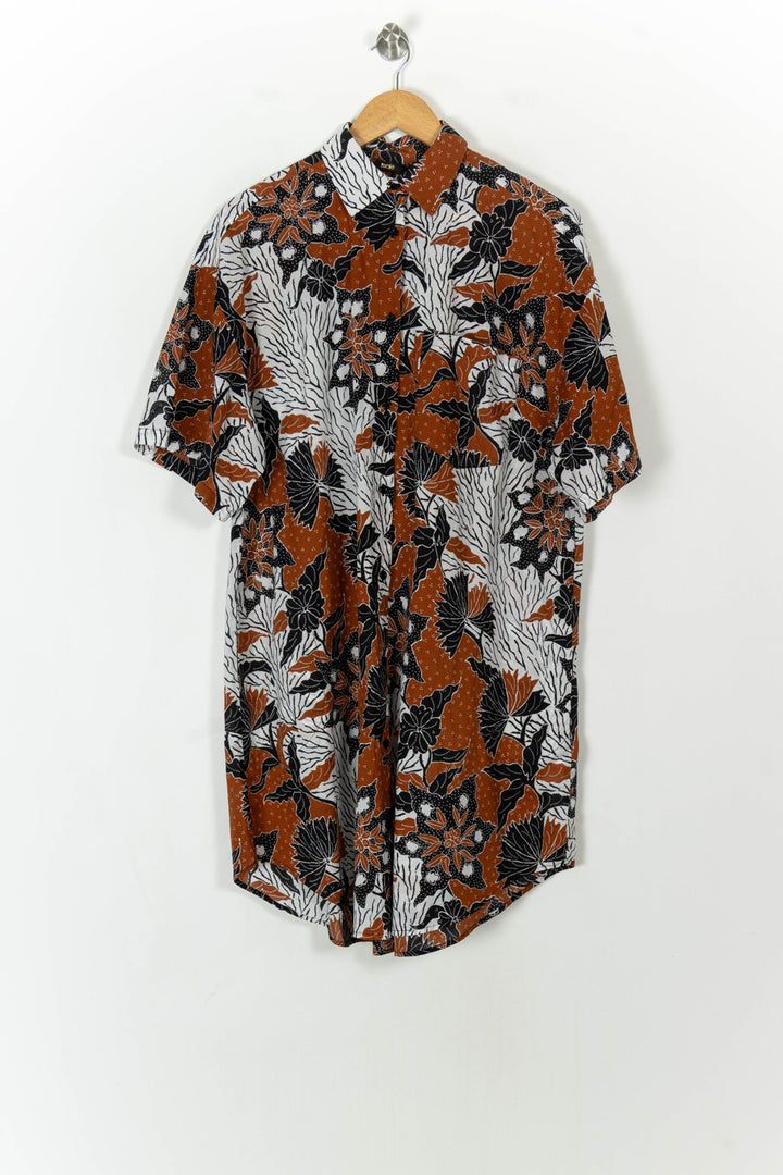 Chemise à Manches Courtes Marron et Noire - Taille M/38 de la marque Maje | PARAD55711 - Vendu par Paradigme - Image 2