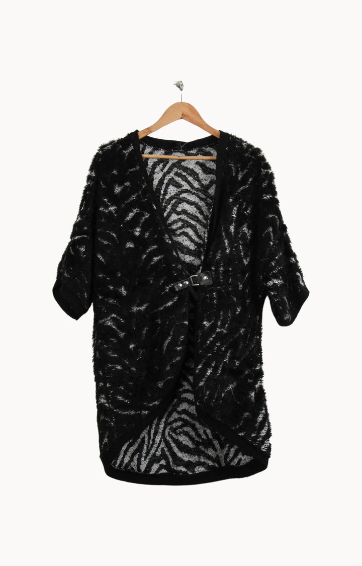 Gilet Noir et Blanc - Taille S/36 de la marque La Fée Maraboutée | PARAD55727 - Vendu par Paradigme - Image 2