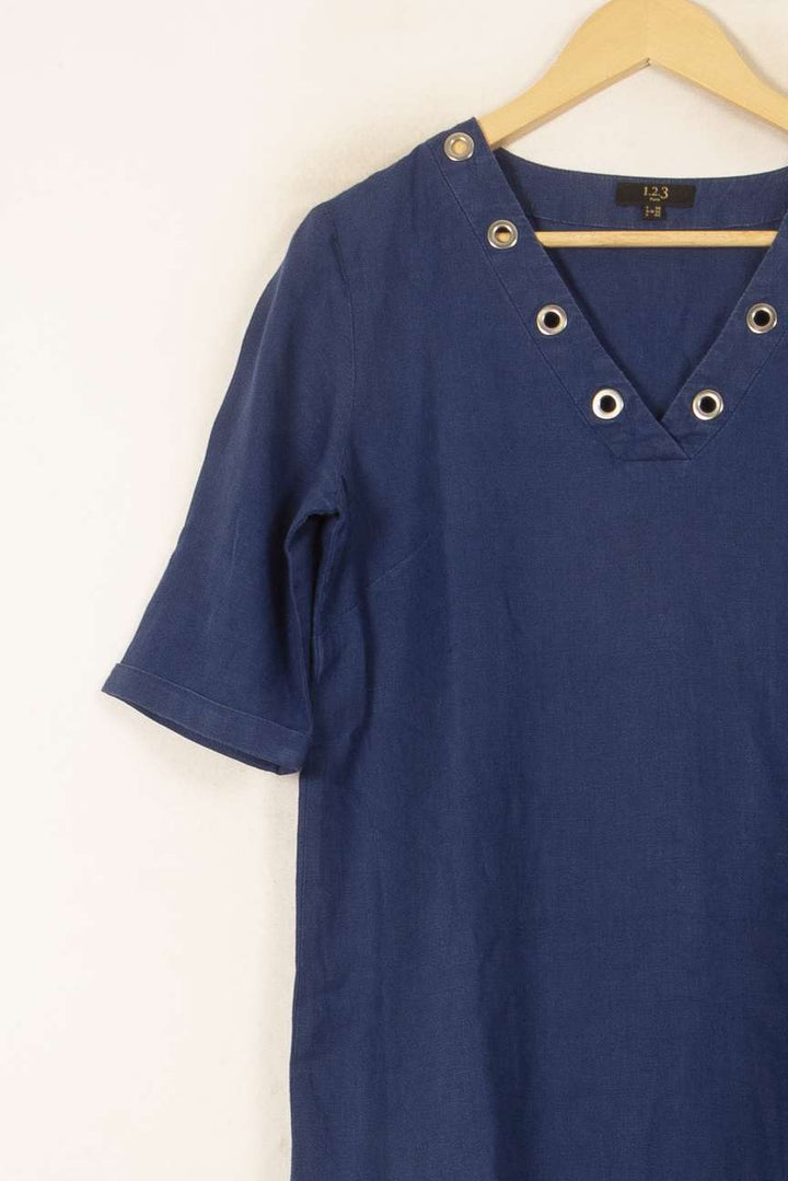 Robe Droite Bleue - Taille M/38 de la marque Maison 123 | PARAD55740 - Vendu par Paradigme - Image 3
