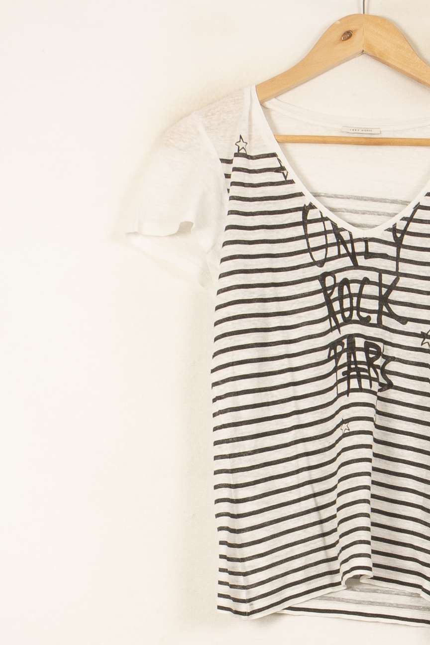 Tee-shirt Blanc et Noir - Taille S/36 de la marque IKKS | PARAD55747 - Vendu par Paradigme - Image 3