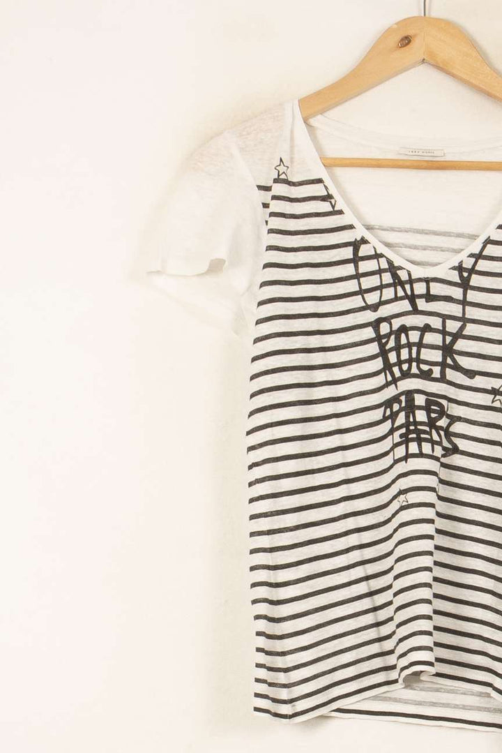 Tee-shirt Blanc et Noir - Taille S/36 de la marque IKKS | PARAD55747 - Vendu par Paradigme - Image 3