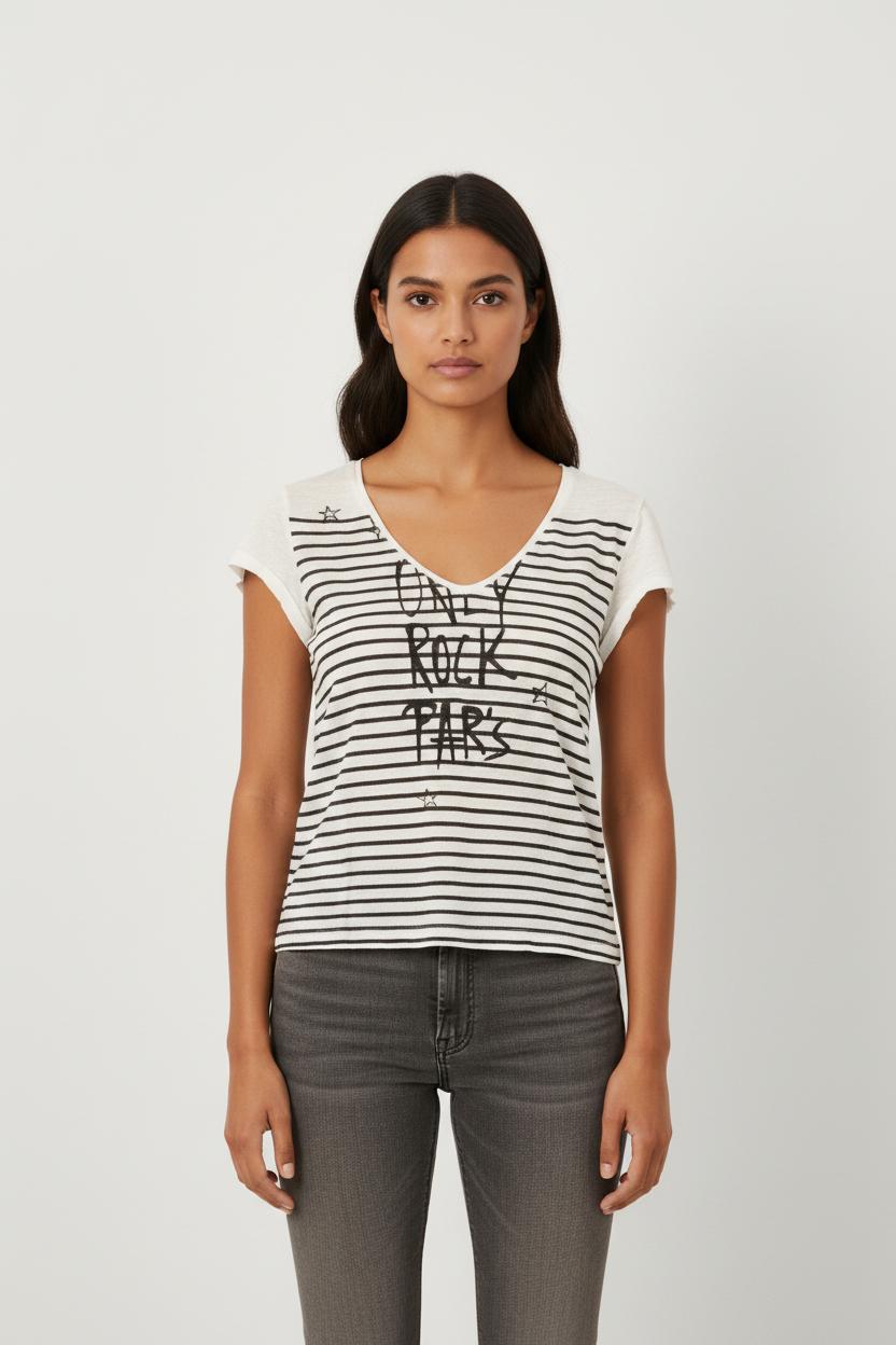 Tee-shirt Blanc et Noir - Taille S/36