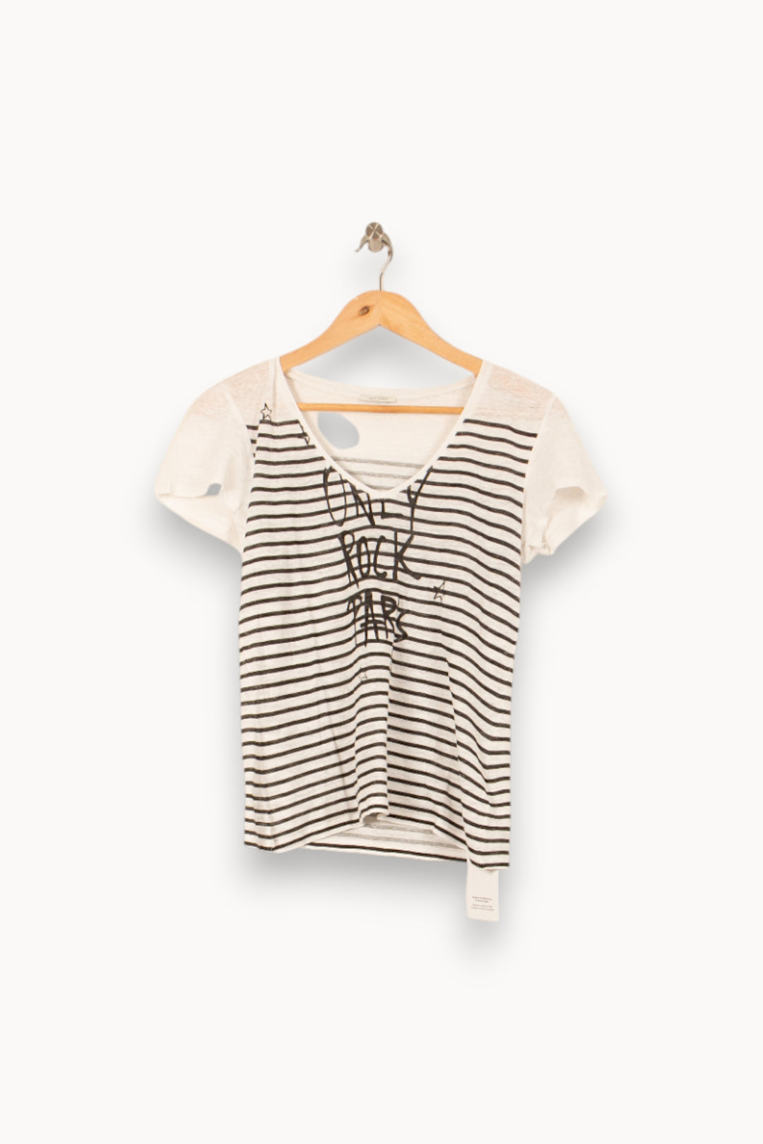 Tee-shirt Blanc et Noir - Taille S/36 de la marque IKKS | PARAD55747 - Vendu par Paradigme - Image 2