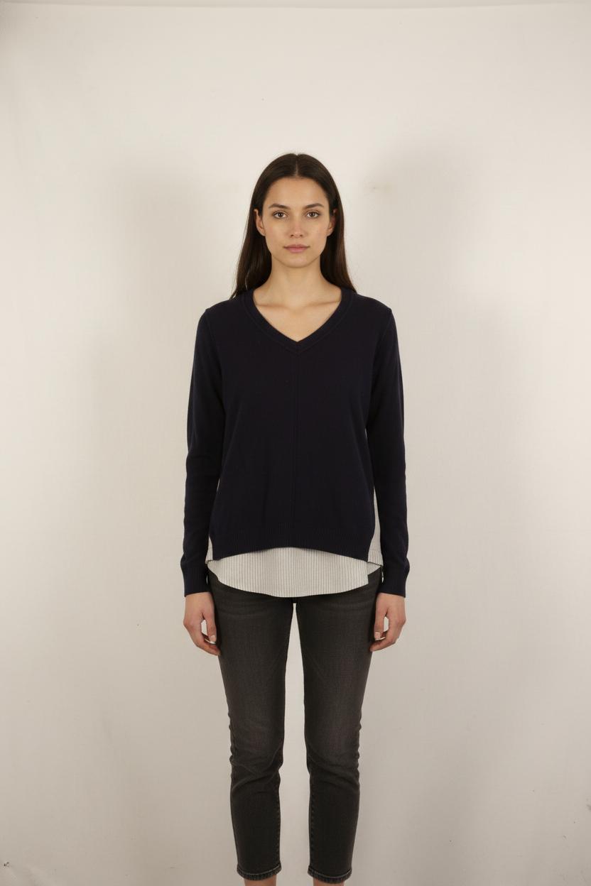 Pull Bleu et Beige - Taille S/36