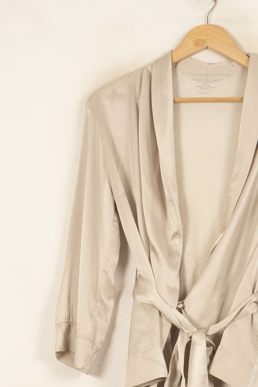 Gilet Beige - Taille S/36 de la marque Majestic Filatures | PARAD55785 - Vendu par Paradigme - Image 3