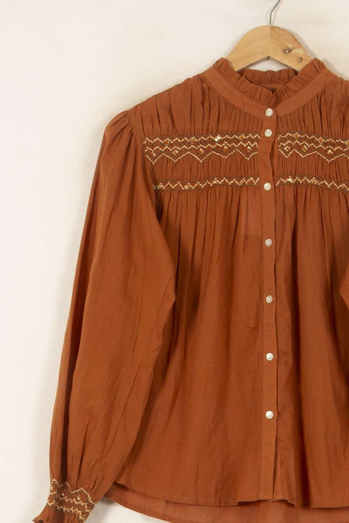 Blouse Marron - Taille S/36 de la marque Louise Misha | PARAD55790 - Vendu par Paradigme - Image 3
