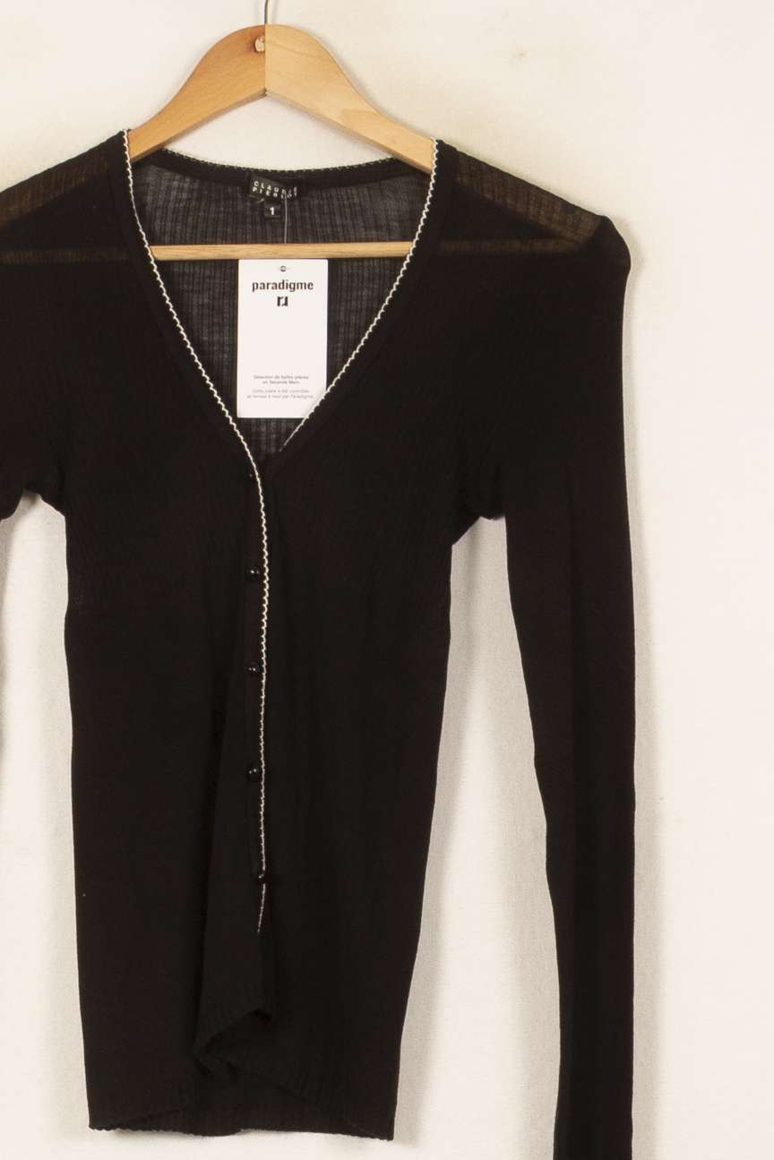 Cardigan Noir - Taille S/36 de la marque Claudie Pierlot | PARAD55822 - Vendu par Paradigme - Image 3