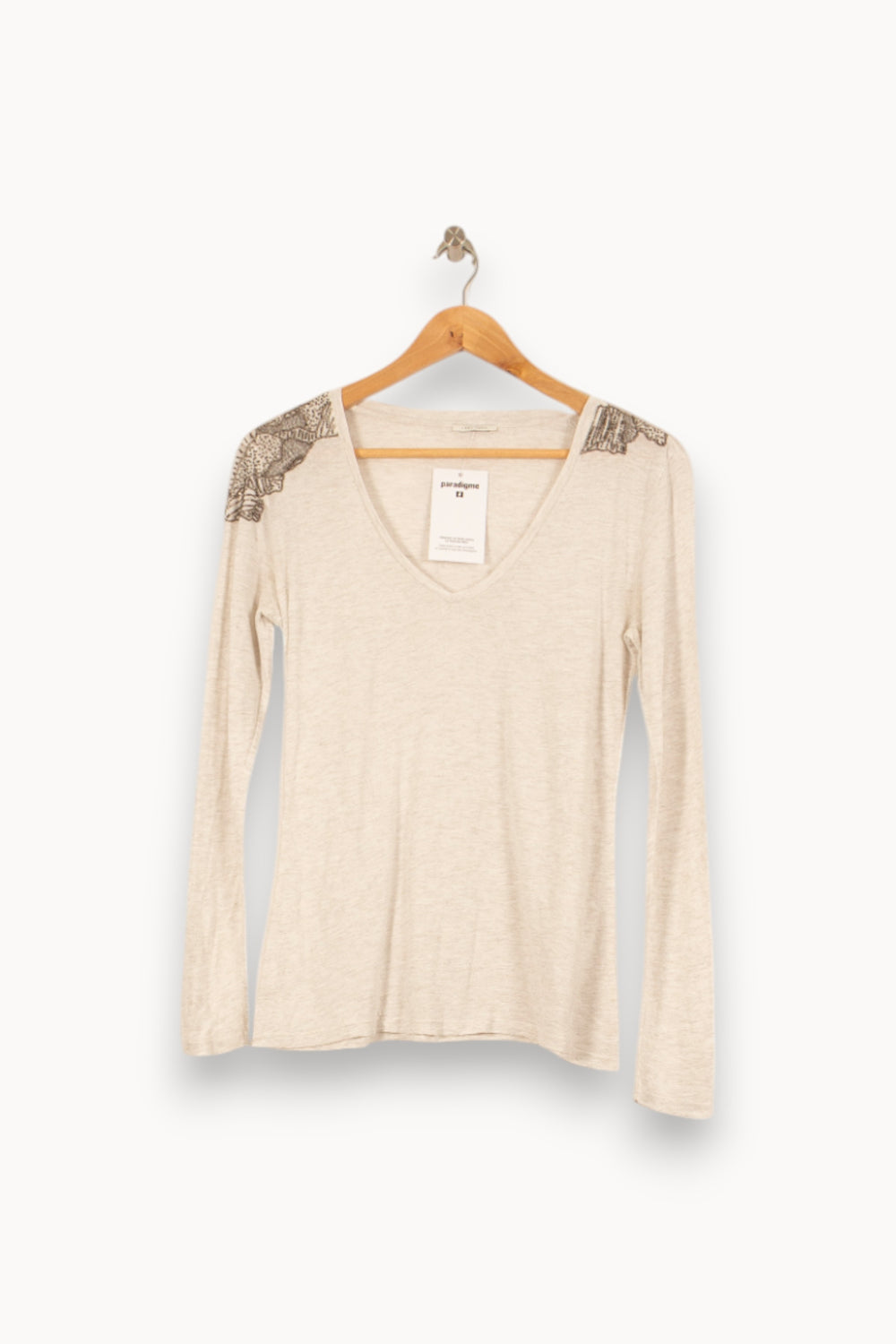T-shirt Manches Longues Blanc - Taille M/38 de la marque IKKS | PARAD55843 - Vendu par Paradigme - Image 2