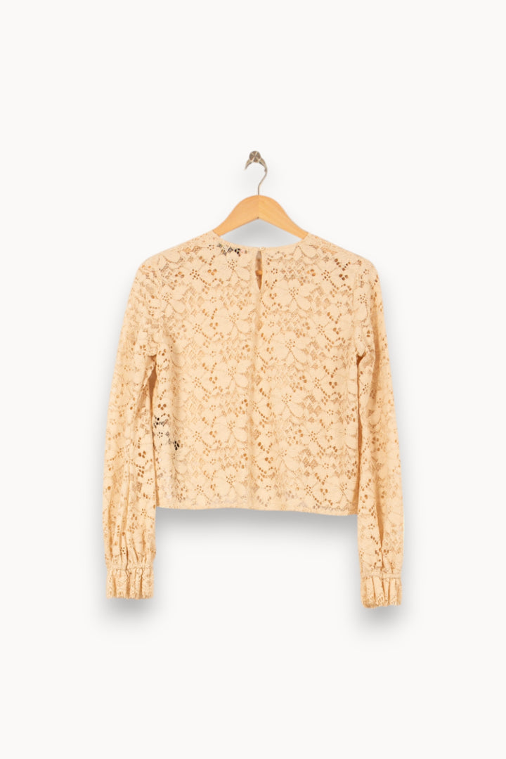 Blouse Dentelle Beige - Taille S/36 de la marque The Kooples | PARAD55845 - Vendu par Paradigme - Image 4