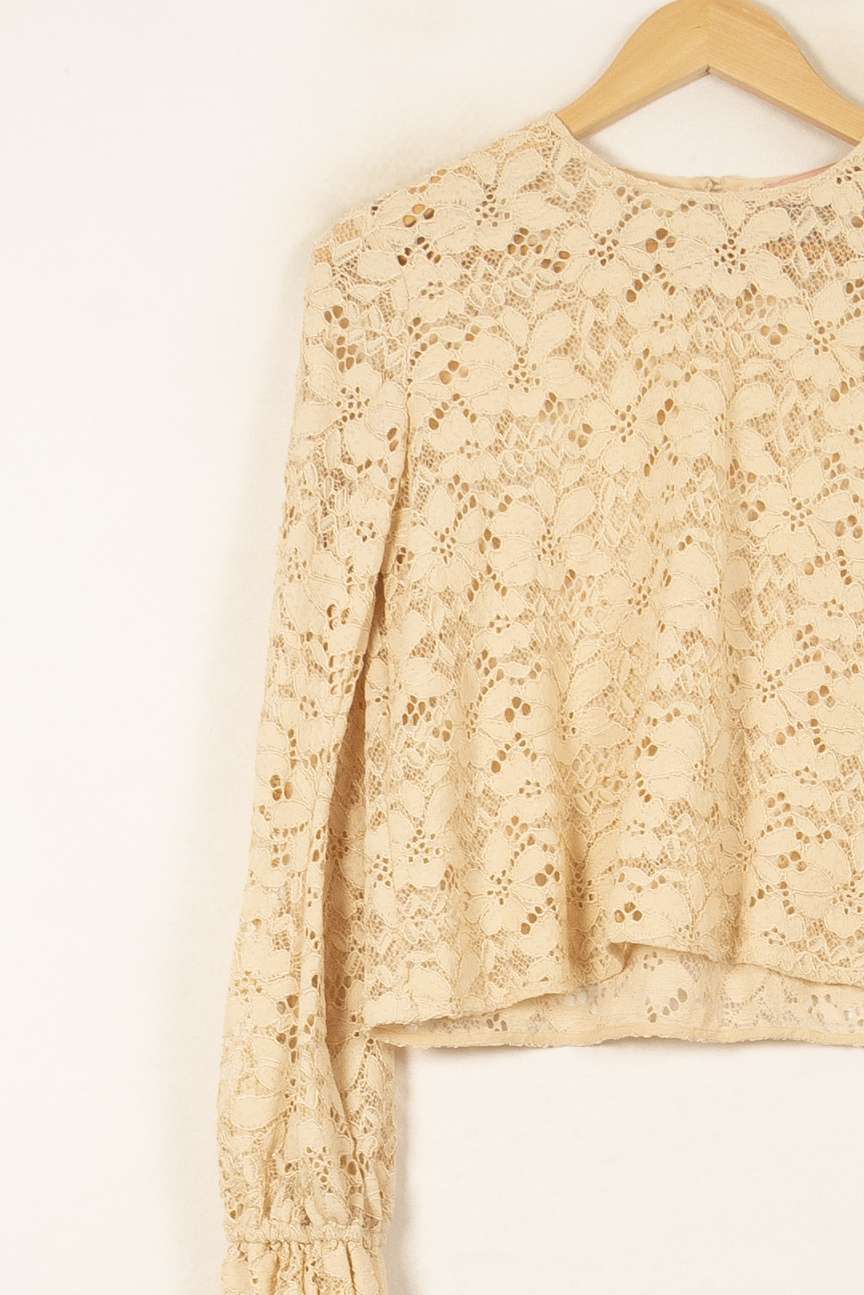 Blouse Dentelle Beige - Taille S/36 de la marque The Kooples | PARAD55845 - Vendu par Paradigme - Image 3